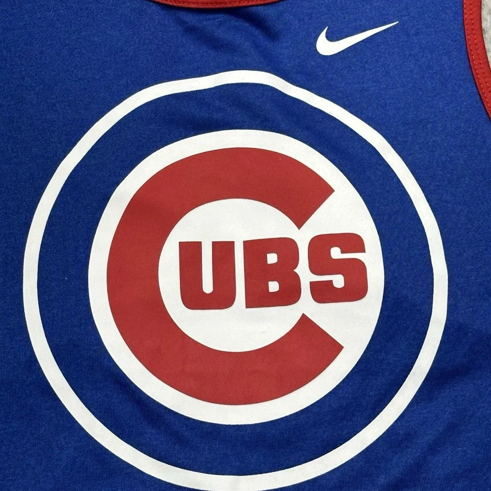 Nike The Nike Tee 34233X-CB1 Dri-Fit Size XS MLB Chicago Cubs Racerback Tank Top